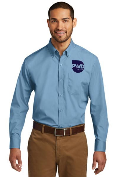 W100 | Port Authority® Long Sleeve Carefree Poplin Shirt. - Image 8